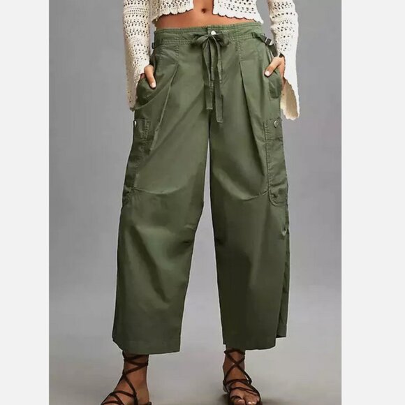 Anthropologie Pilcro 26 Slouchy Fit Surplus Pants Cargo Olive Green NWT - Picture 1 of 5